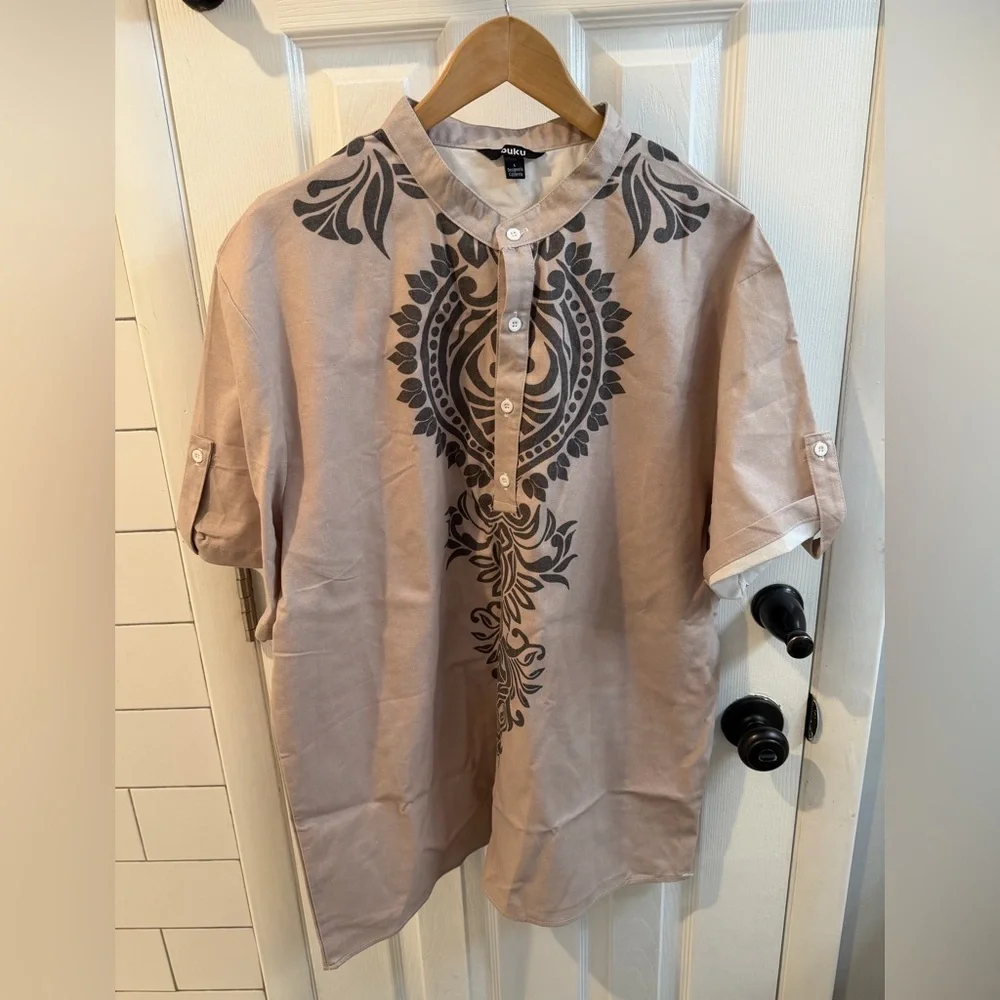 ALOHAS Beige and Black Patterned Shirt